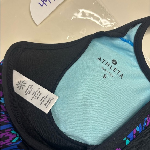 Athleta Cayo Coco Ready To Run Tankini Size Small Padded Swim Tank Top Purple - Picture 6 of 7